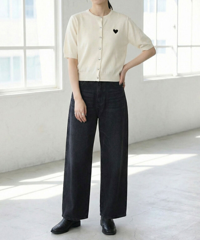 ハート刺繍カーディガン