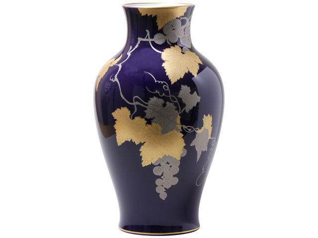 瑠璃金蝕ぶどう 36cm花器