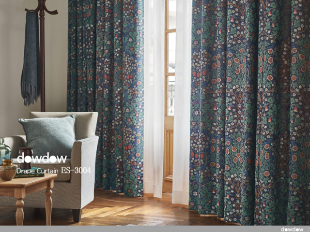 モリス】ブラックソーンのドレープカーテン＆シェード【ES-3004