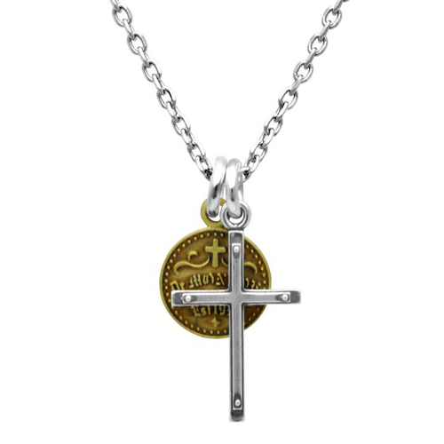 メンズクロスネックレス fc-218-sv