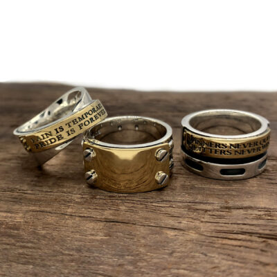 プレートクロス メンズリング/k18ゴールド シルバー925