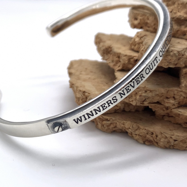 メンズメッセージプレートバングル BR-38-SV