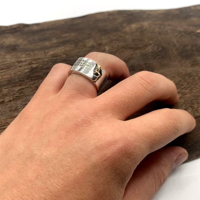 送料無料】Dr MONROE(ドクターモンロー) メッセージスカルリング FC