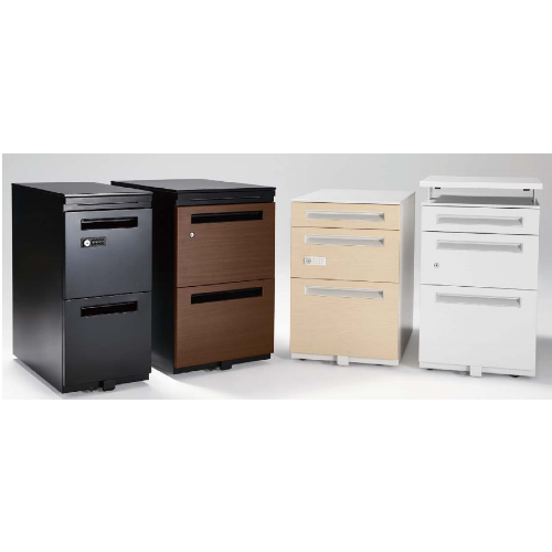 内田洋行 STワゴン スタンダードタイプ ダイヤル錠タイプ A4-3段 オフ