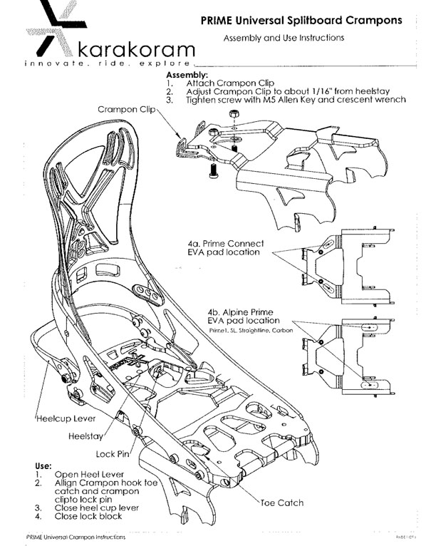 24-25 Karakoram カラコラム ビンディング PRIME UNIVERSAL SPLITBOARD