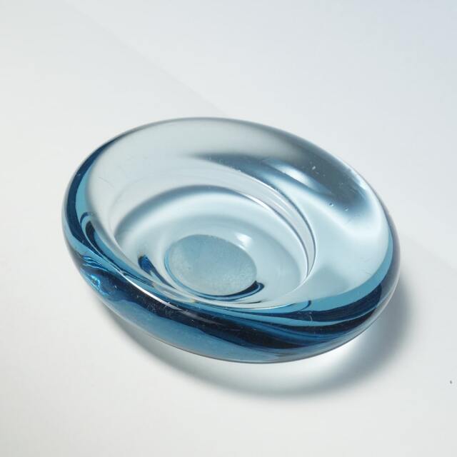 ホルムガードHolmegaardガラス灰皿アクアブルー｜アンバーデザイン