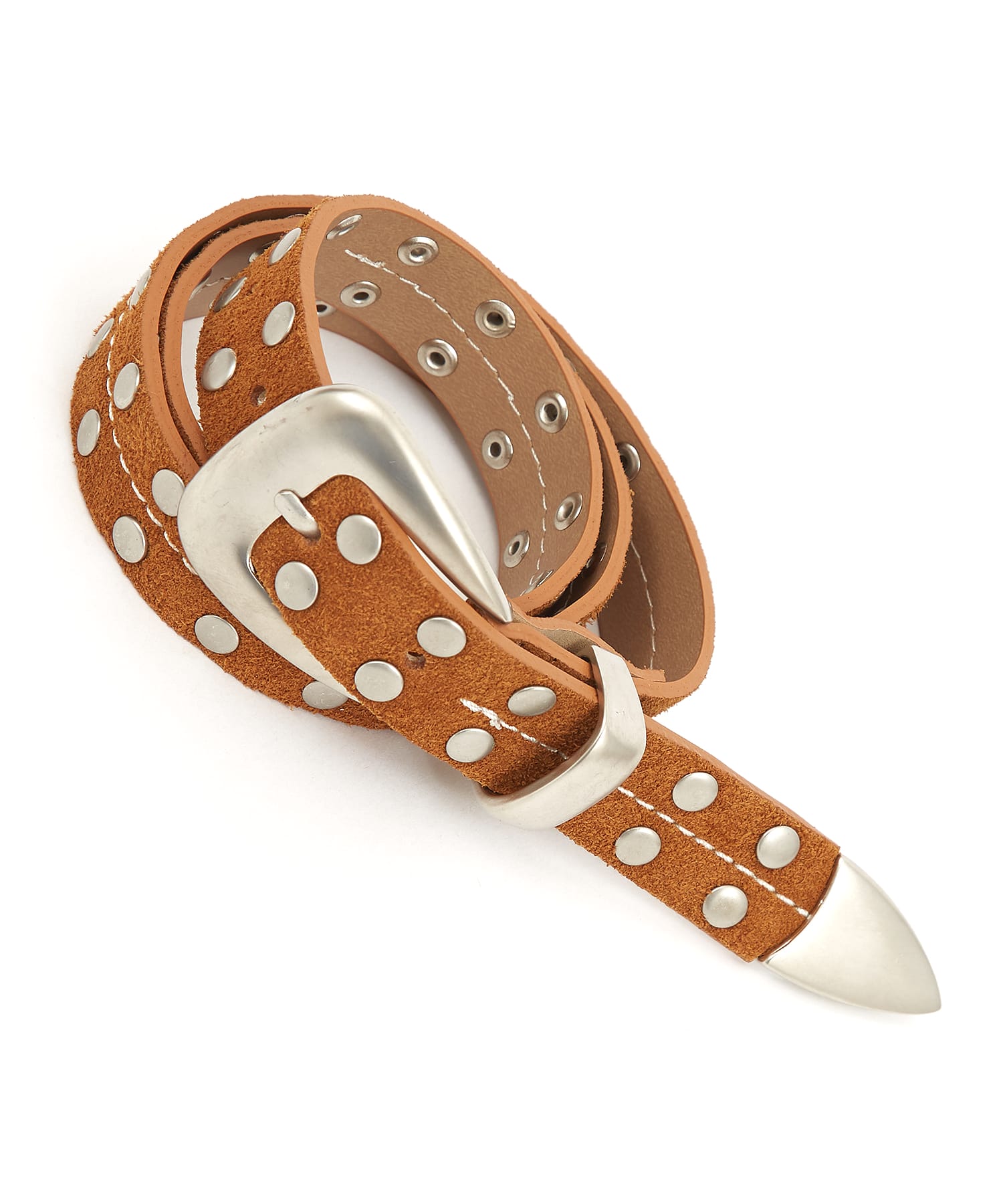 ダブルボールスタッズスウェードベルト / レディース メンズ ユニ