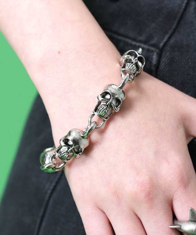 スカルブレスレット / メンズ レディース バングル ガイコツ ドクロ
