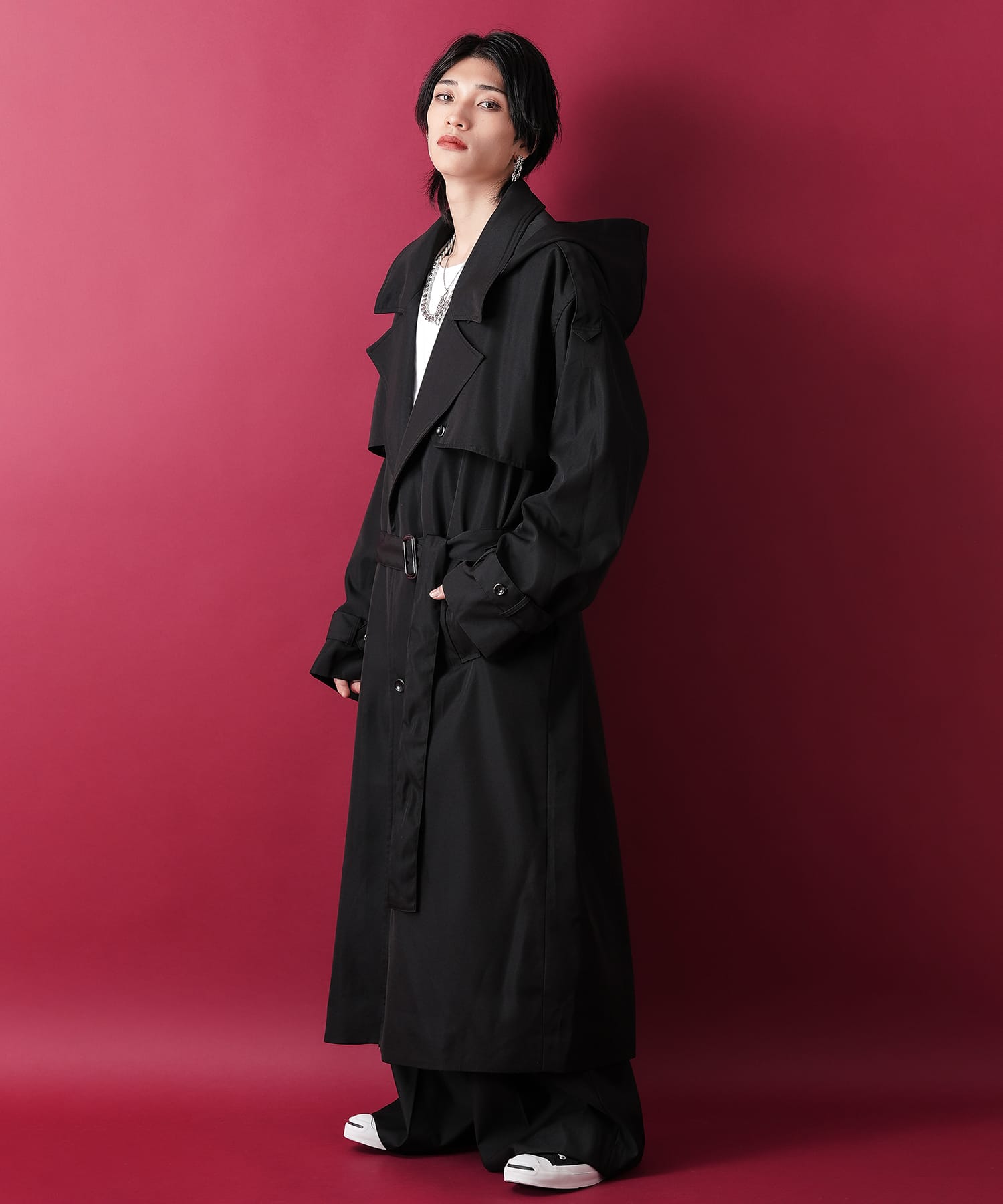 スーパーロング＆オーバーサイズフーディートレンチコート / ロング