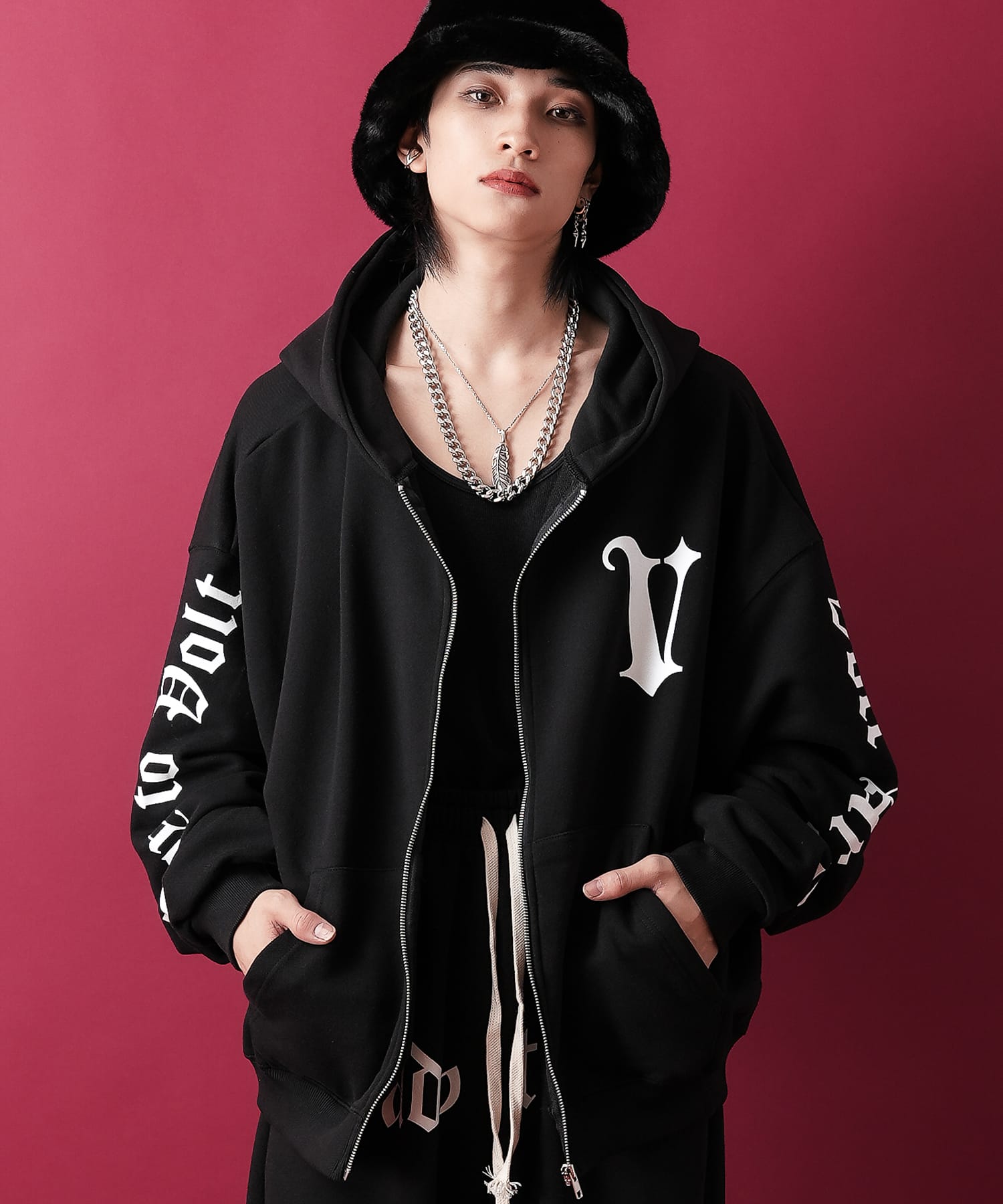 ストリートロゴスウェットジップアップパーカー / スエット ZIP