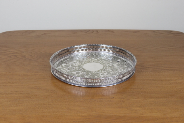 イギリス VINERS社 シルバープレート ALPHA PLATE ラウンドトレイ
