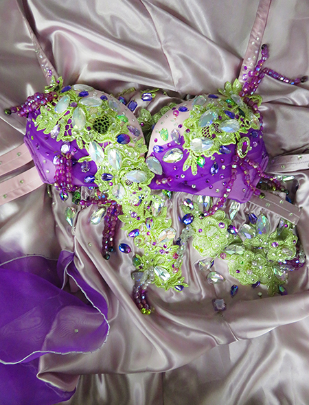 ベリーダンス衣装】エレガントゴージャスな紫♡ステージ映え抜群