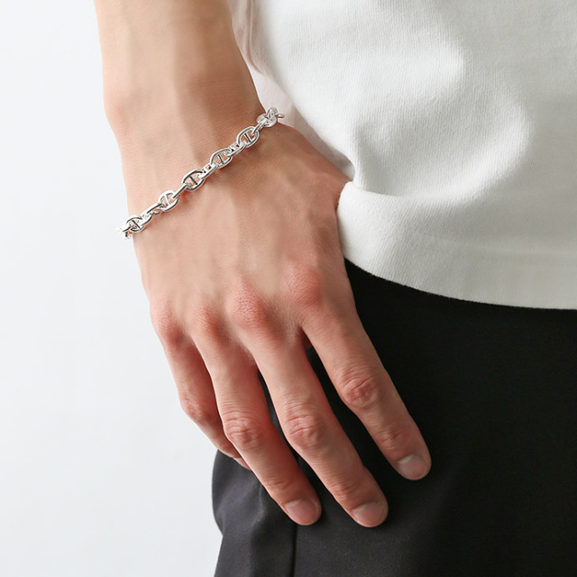 幅7mm アンカー チェーン ブレスレット シルバー アクセサリー