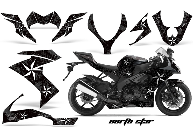 Kawasaki ZX10 Ninja Sport Bike Graphic Kit (08-09) AMRデカール