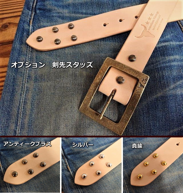 JUN COMPANYオリジナルデザイン ダブルピンバックル付き栃木レザー