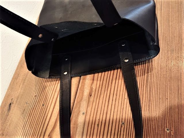 栃木レザー製 JUN COMPANYオリジナルトートバッグ【ブラック】