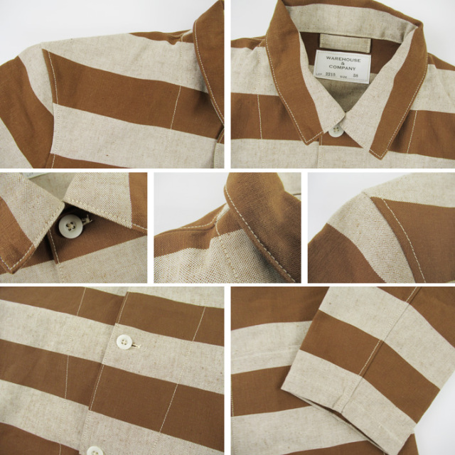 WAREHOUSE ウエアハウス Lot 2215 BROWN PRISONER JACKET アップリケ -JOE-