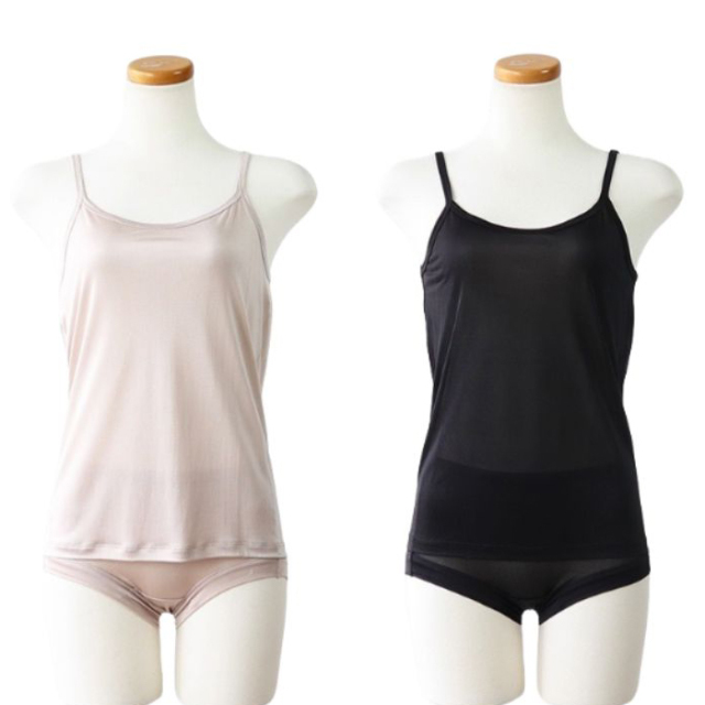 最高位にランク付けられる正絹シルク100％のキャミソールでもっと