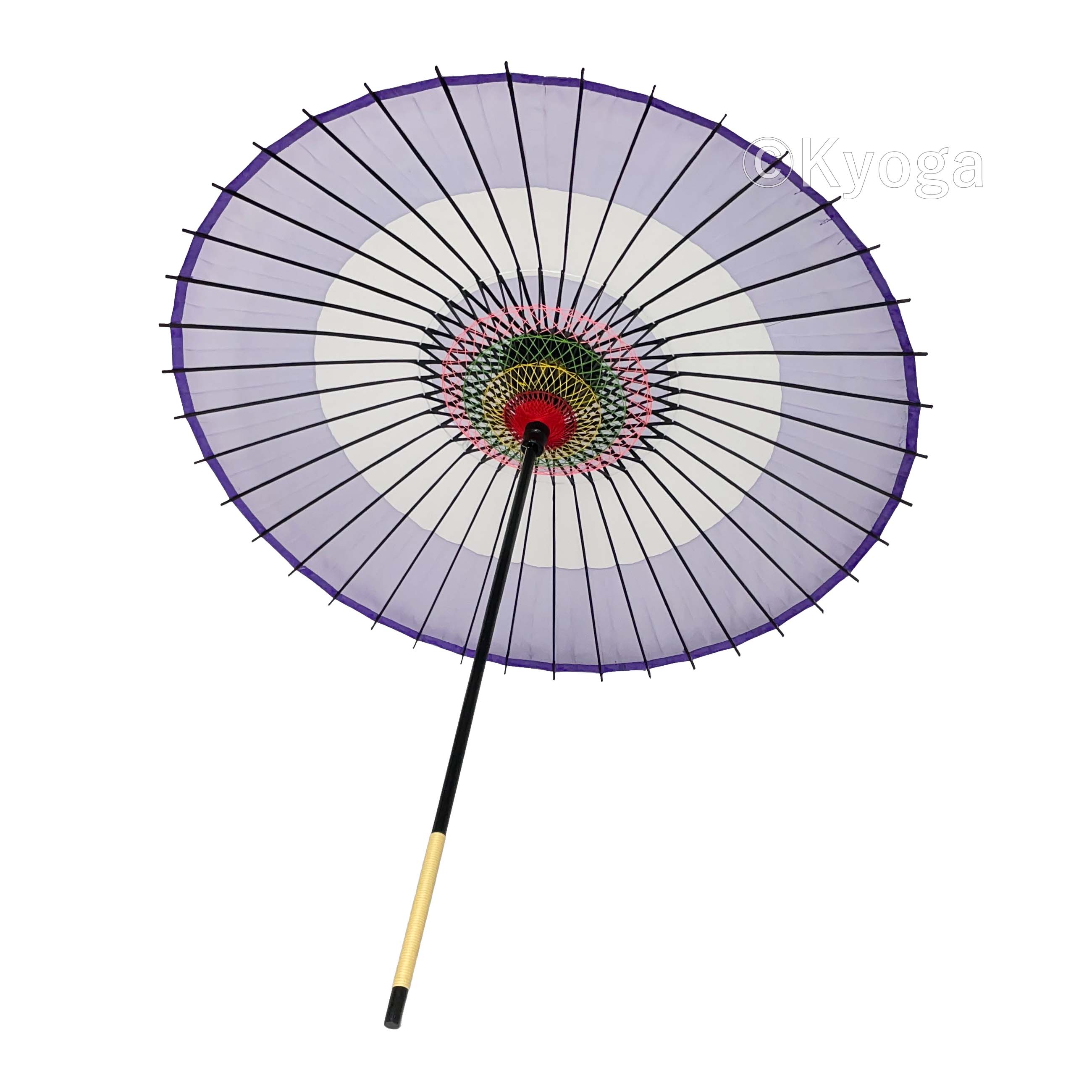 舞踊傘】絹傘 助六 薄い紫／白 継柄 │ 和傘・野点傘 専門通信販売