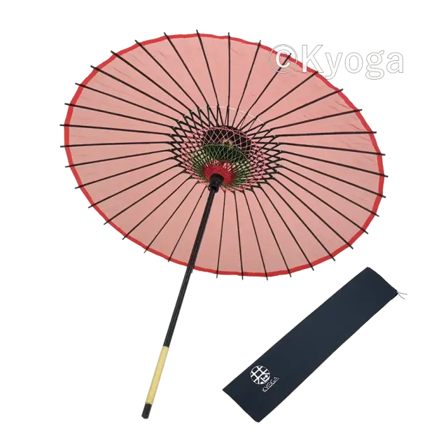 和傘・野点傘専門店 恭雅】 和傘 − 絹傘 1尺4寸 無地 赤 継柄