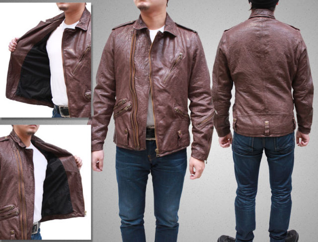 AVIREX アヴィレックス ラム革 ウォッシュ加工 ダブルライダース