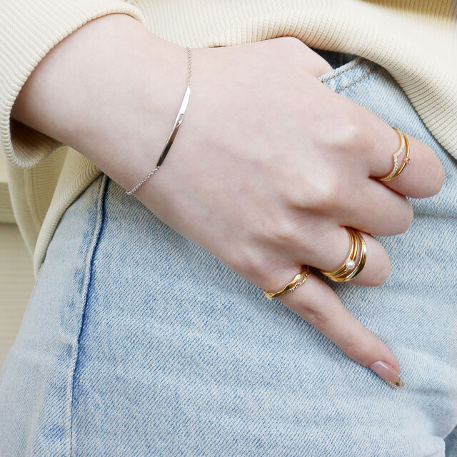 ピンキーリング レディース シルバー925 イエローゴールド 誕生石 1月