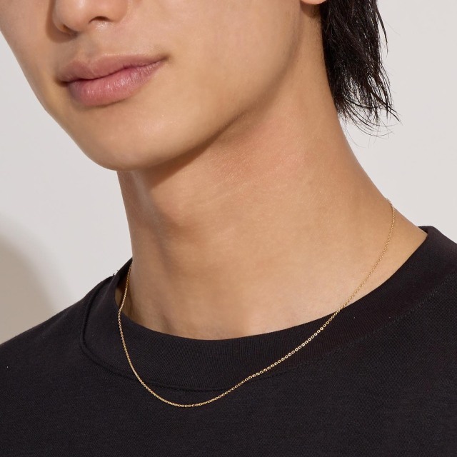 ゴールド チェーン ネックレス 18金 K18 アズキ 幅1.1mm 約2.18g 最長