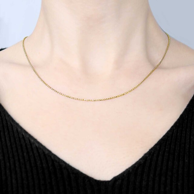 ゴールド チェーン ネックレス 18金 K18 カットボール 幅 1.2mm 約 3g