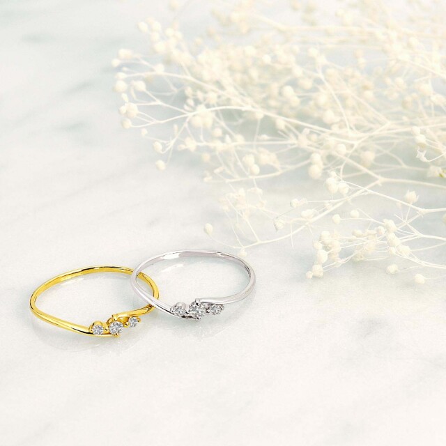 リング 指輪 ダイヤモンド 0.1ct エターナル エンゲージ K18 ゴールド