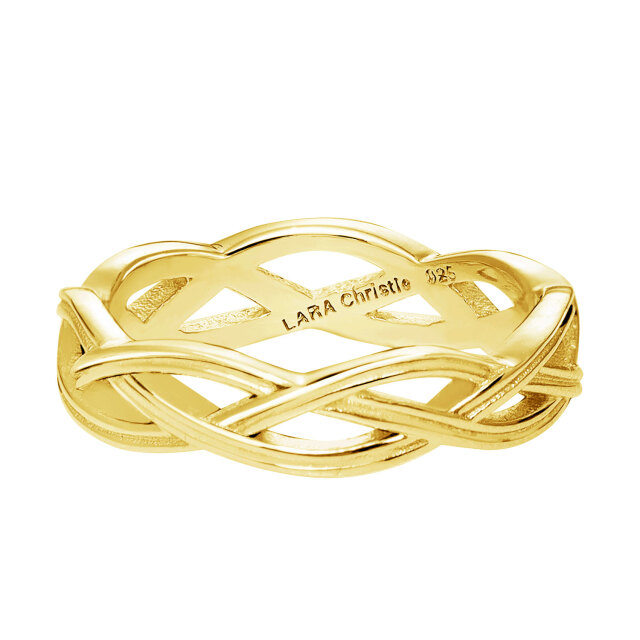 ピンキーリング レディース シルバー925 イエローゴールド ロープ