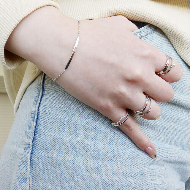 ピンキーリング レディース シルバー925 シルバー ウェーブデザイン