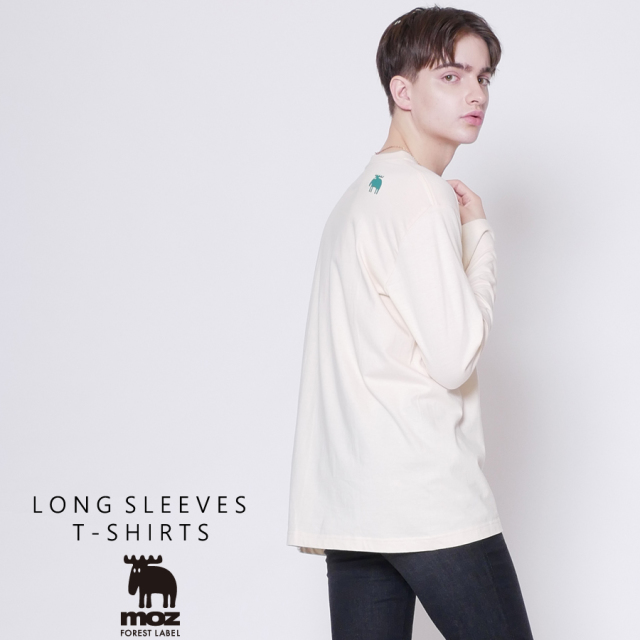 moz FOREST LABEL 裾ワッペンロゴ長袖Tシャツ