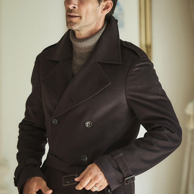 SALE ピアツェンツァ カシミヤ トレンチコート イタリア 秋冬 630807 G