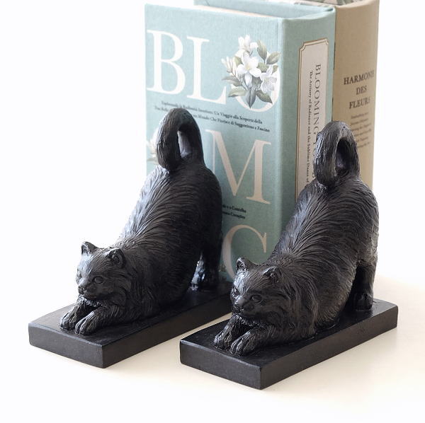 ブックエンド ねこ 猫 ネコ おしゃれ 本立て ブックスタンド 小さめ