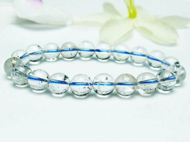 パワーストーン 天然石 ブルーストロベリークォーツ水晶ブレスレット