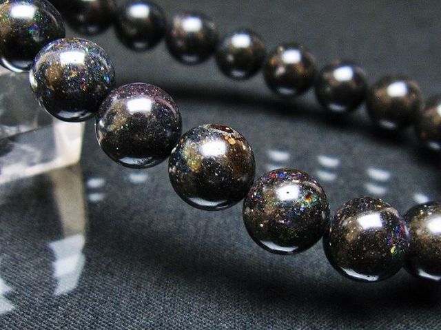 ブラックオパールブレスレット 9mm [T249-4228]