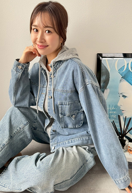 パーカードッキングデニムJK【7e-831-06126】