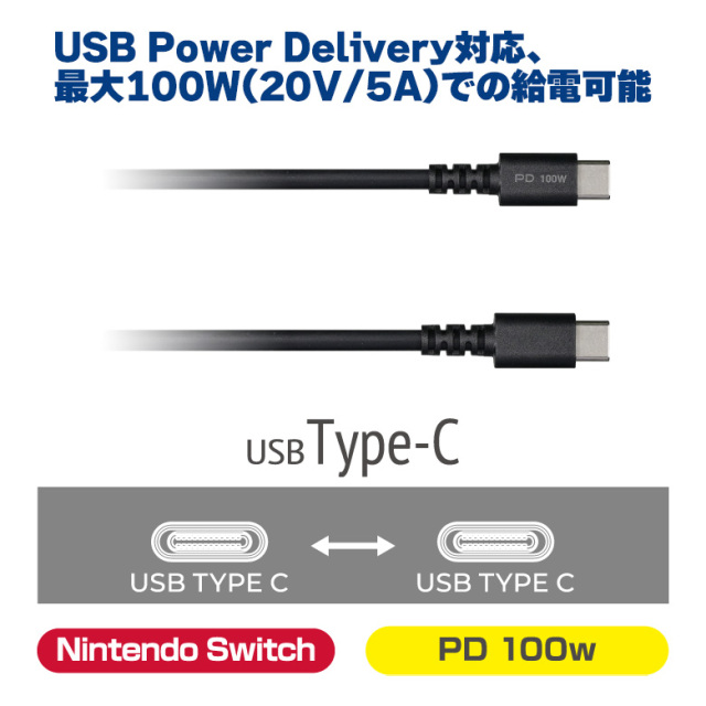USB Type-C ケーブル 2m 100w 充電ケーブル データ転送 Nintendo