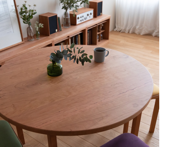 COCCO サークルダイニングテーブル DENTOU KOUGEI 伝統工芸/無垢材 森宣雄