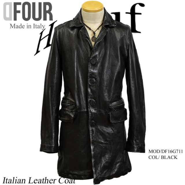 レザーコート チェスターコート メンズ イタリア製 本革 レザー