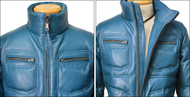 ダウンジャケット 本革 レザージャケット メンズ 革ジャン ライダース