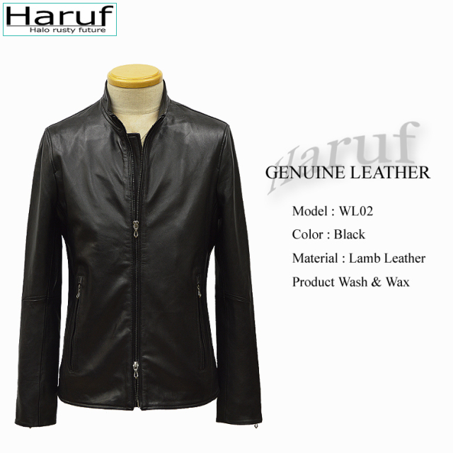 Haruf 本革 レザージャケット シングルライダース 革ジャン メンズ