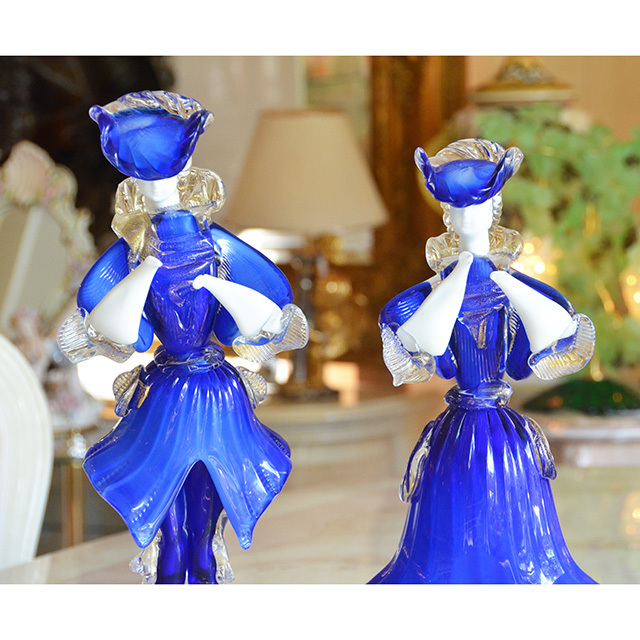 Venice Doll-ベネチアン人形｜中型｜ブルー仕上げ｜男女ペア｜GLS0023IB