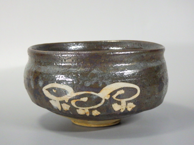 2代加藤春二（赤津焼鼠志野抹茶茶碗）