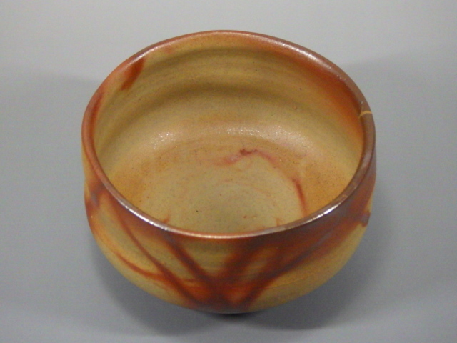 3代柴岡香山(備前緋襷抹茶茶碗)