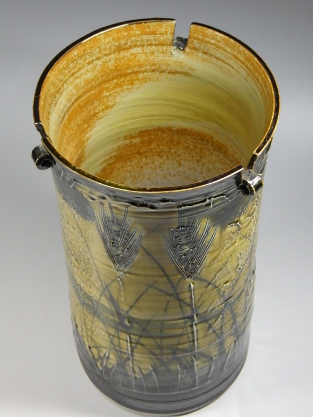 草場正人（有田焼染付大振花入れ）