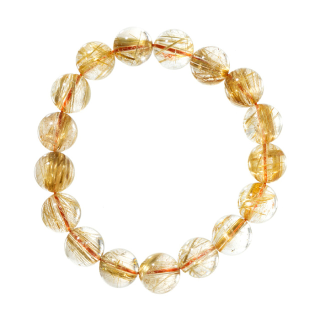 ブレスレット タイチンルチルクォーツ （ブラジル産） 12mm 17玉 No