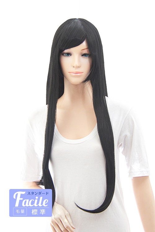 ブラック】ロングストレート【ウィッグ】【高品質コスプレ☆フル