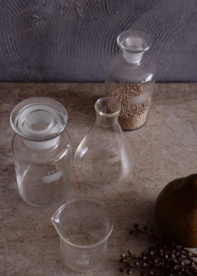 古いガラス瓶 三角フラスコ ビーカー ガラス瓶 古道具 透明ガラス