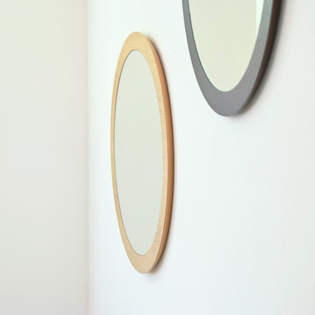 直径53cm×奥行1.7cm Anello アネロ 丸形 ウォールミラー 鏡 壁掛け